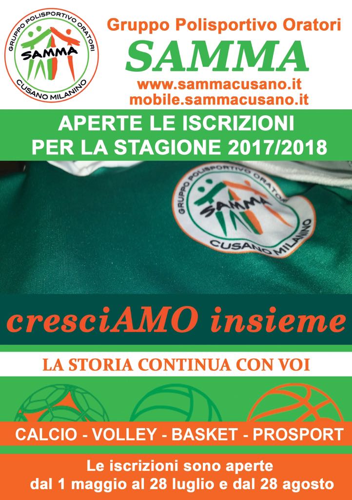 Iscrizioni APERTE !!! Stagione 2017/2018 – cresciAMO insieme