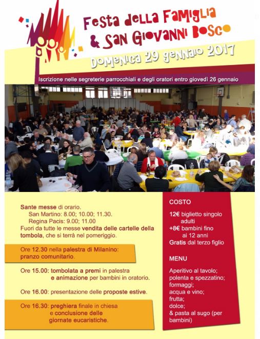 Festa della famiglia & San Giovanni Bosco – Domenica 29 gennaio 2017